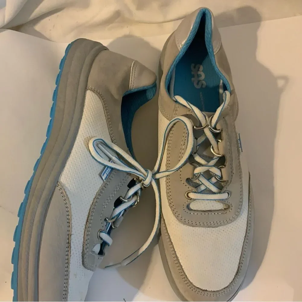 Women's 8 N SAS Sporty Active Sneakers Walking Shoes Multicolor Leather